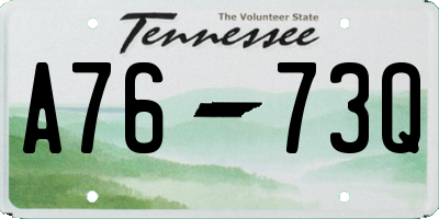 TN license plate A7673Q