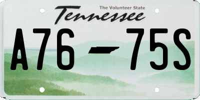 TN license plate A7675S