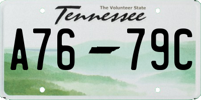 TN license plate A7679C