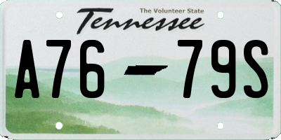 TN license plate A7679S