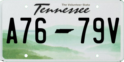 TN license plate A7679V