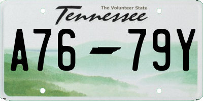TN license plate A7679Y