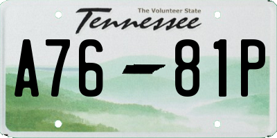 TN license plate A7681P