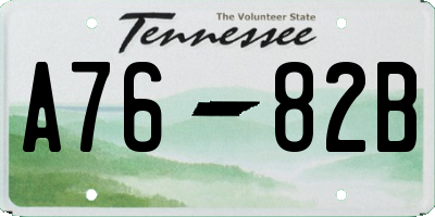 TN license plate A7682B