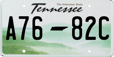 TN license plate A7682C