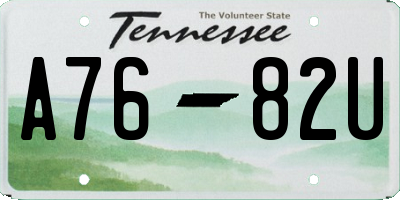 TN license plate A7682U