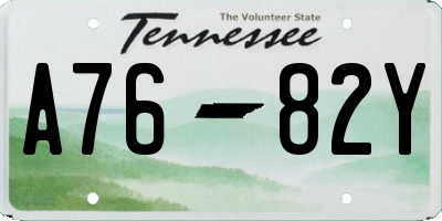 TN license plate A7682Y