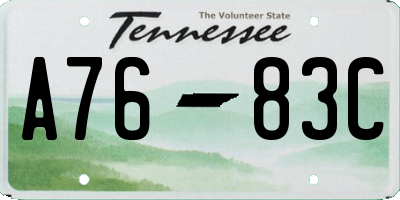 TN license plate A7683C