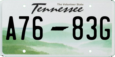 TN license plate A7683G