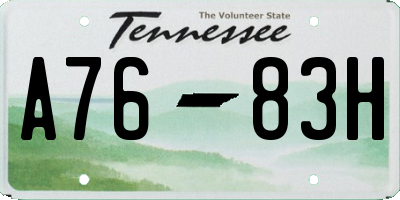 TN license plate A7683H