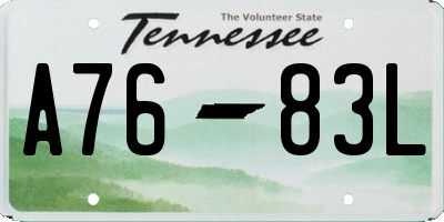 TN license plate A7683L
