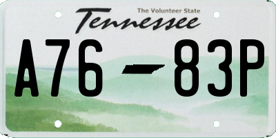 TN license plate A7683P