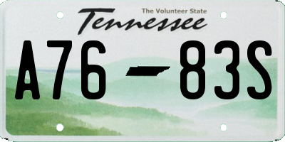 TN license plate A7683S