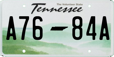 TN license plate A7684A
