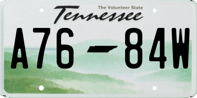 TN license plate A7684W