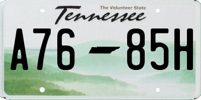TN license plate A7685H