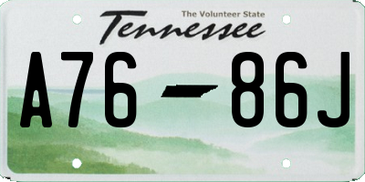 TN license plate A7686J