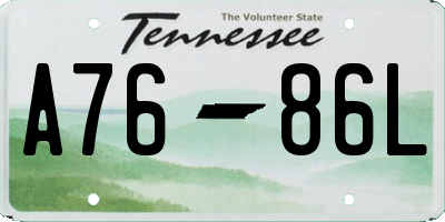 TN license plate A7686L