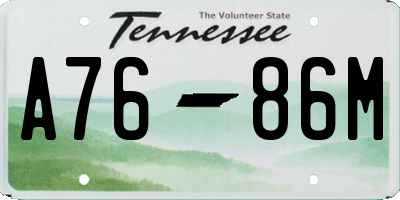 TN license plate A7686M