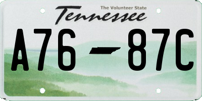 TN license plate A7687C