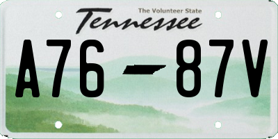 TN license plate A7687V