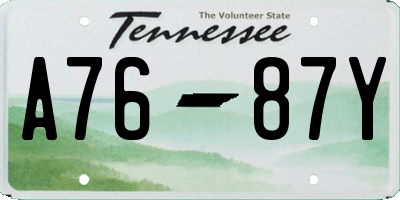 TN license plate A7687Y
