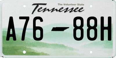 TN license plate A7688H
