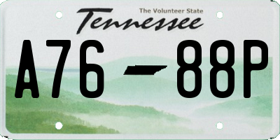 TN license plate A7688P