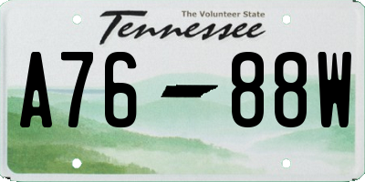 TN license plate A7688W