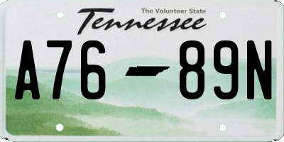TN license plate A7689N