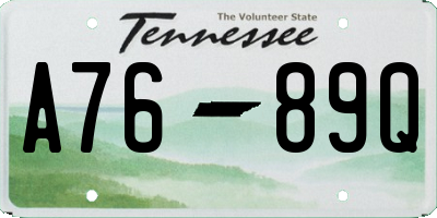 TN license plate A7689Q