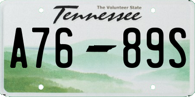 TN license plate A7689S