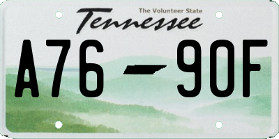 TN license plate A7690F
