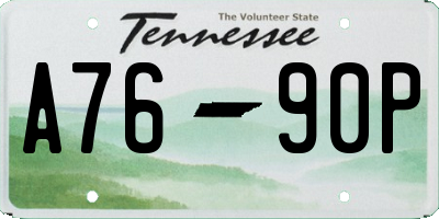 TN license plate A7690P