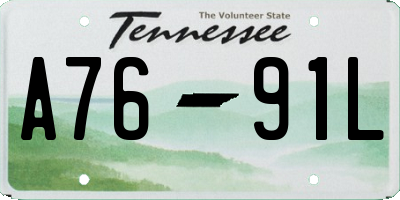 TN license plate A7691L