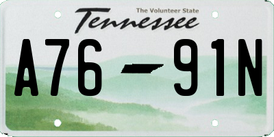 TN license plate A7691N