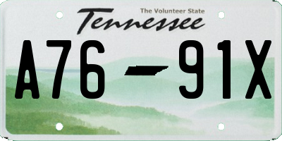 TN license plate A7691X