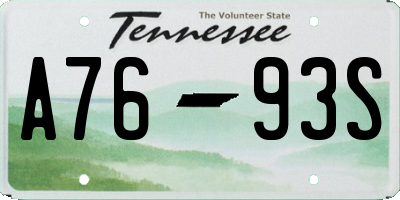 TN license plate A7693S