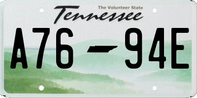 TN license plate A7694E