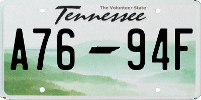 TN license plate A7694F