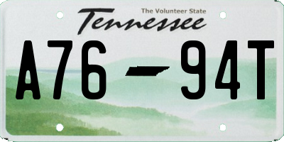 TN license plate A7694T