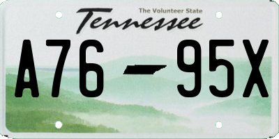 TN license plate A7695X