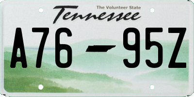TN license plate A7695Z