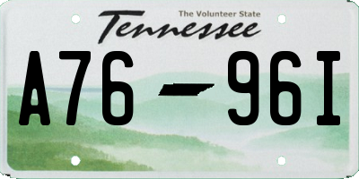 TN license plate A7696I