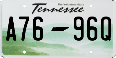 TN license plate A7696Q