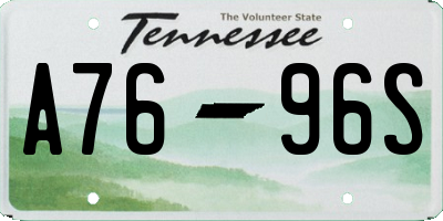 TN license plate A7696S