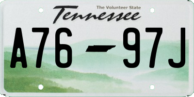 TN license plate A7697J
