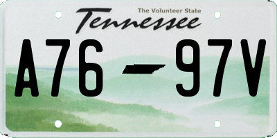 TN license plate A7697V