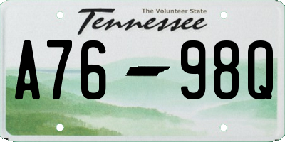 TN license plate A7698Q