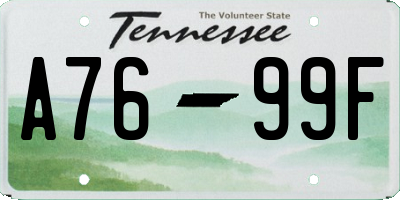 TN license plate A7699F